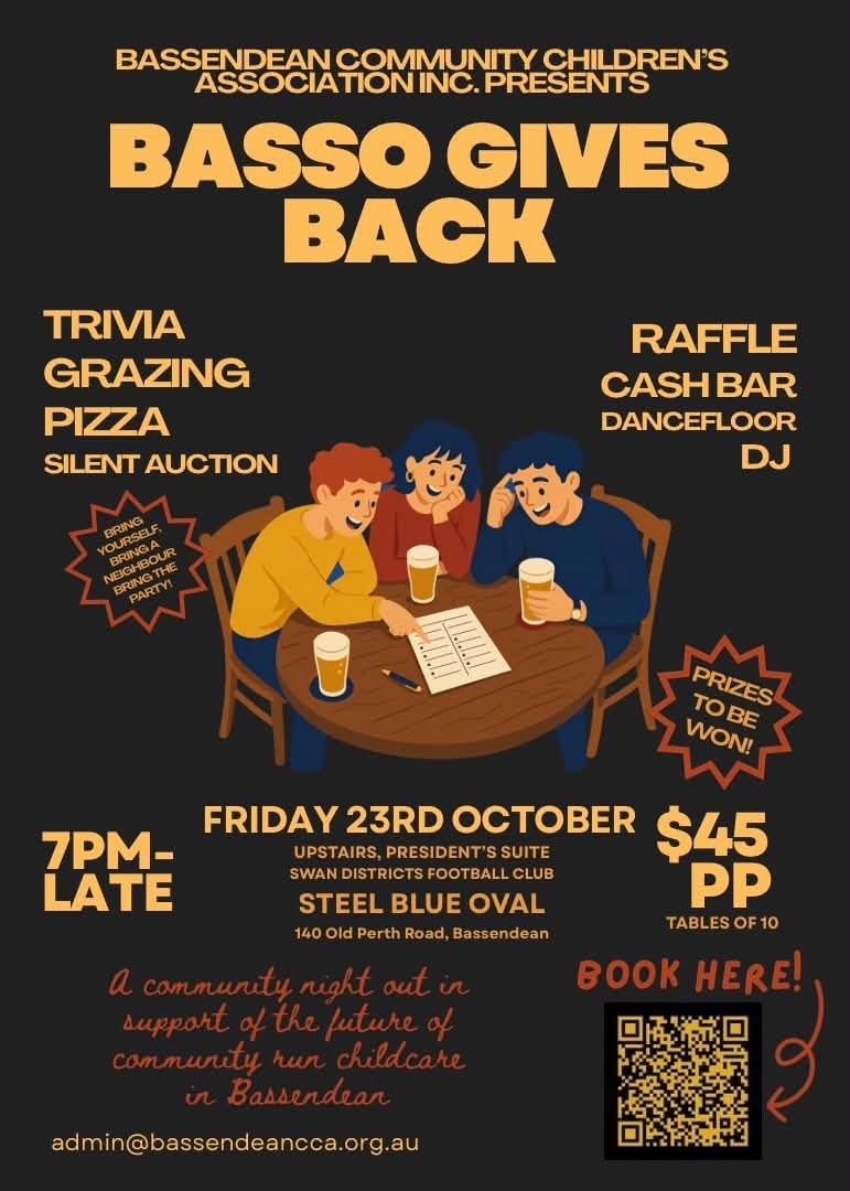 Bassendean Community Children's Association fundraiser flyer